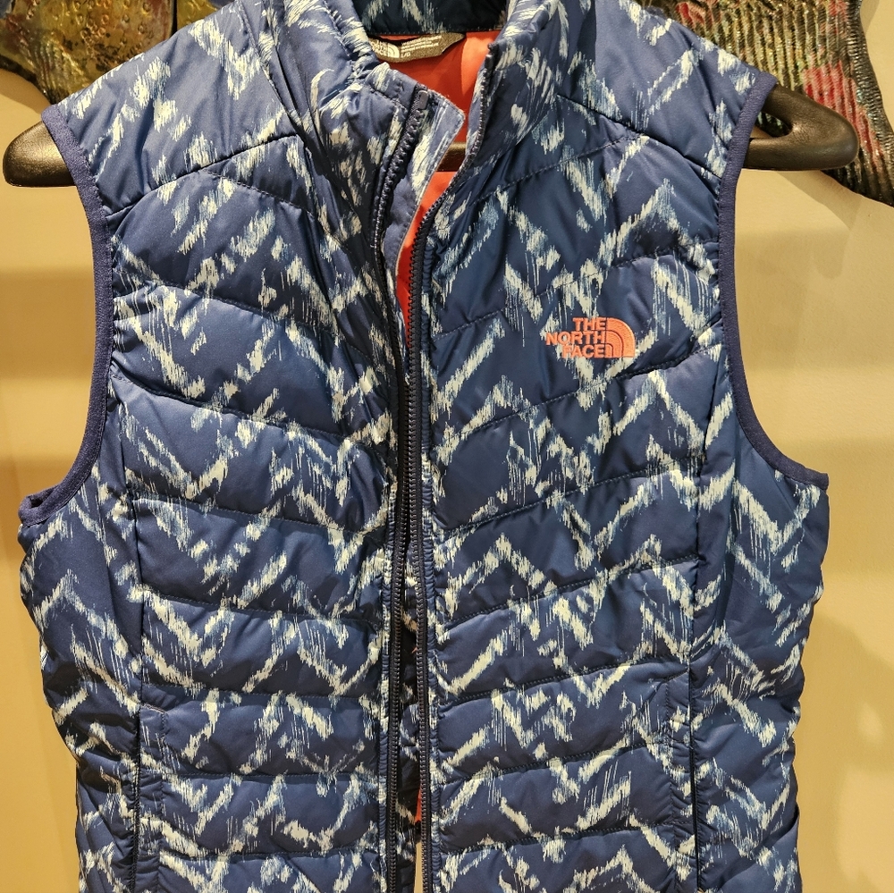 The North Face Womens  Patterned Blue Vest NWT